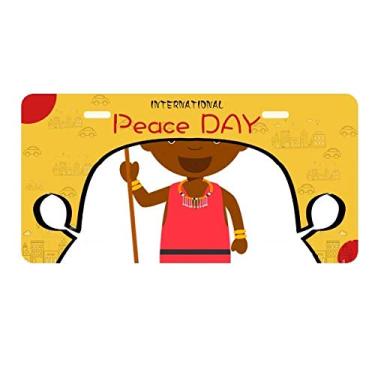 Imagem de DIYthinker Placa de carro Black Wild Kenya desenho de placa de carro decoração Dia da Paz