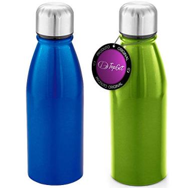 Imagem de Kit 2x Squeeze Alumínio 500 ml Wave TopGet Azul e Verde