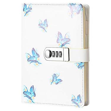 Imagem de Diário de Bloqueio de Senha Digital de Bloqueio de Diário JunShop Diário de Bloqueio de Notas Combina Diário com Cadeado A5 Planner Cover, Style 2