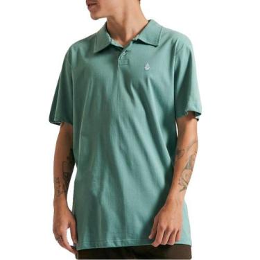 Imagem de Camiseta Volcom Polo Solid Stone Sm23 Masculino Verde Claro