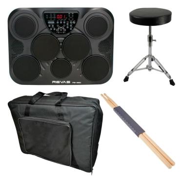 Imagem de Kit Bateria Roland Revas PB-350 + Capa + Baquetas + Banco