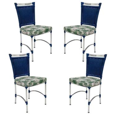 Imagem de 4 Cadeiras em Alumínio e Fibra Sintética JK Cozinha Edícula