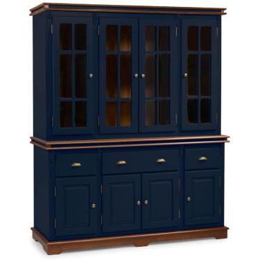 Imagem de Cristaleira Arca e Oratório 8 Portas 3 Gavetas Manchester 2055 Linz Móveis - Azul Petróleo/Imbuia