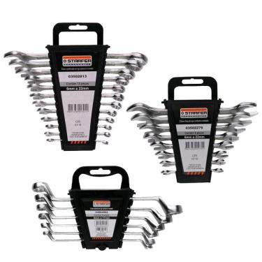 Imagem de Kit Jogo Chave Combinada, Fixa E Estrela 26 Pçs Starfer