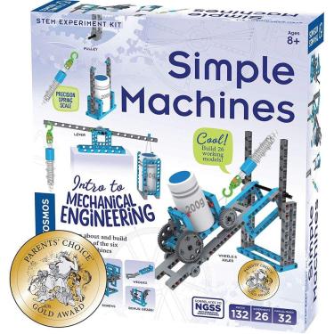 Imagem de Thames &amp; Kosmos Simple Machines Science Experiment &amp; Model Building Kit, Introdução à Física Mecânica, Construir 26 Modelos para Investigar As