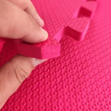 Imagem de Kit 8 Tapete EVA Infantil Tatame Bebe Criança Placa de 50x50cm 10mm Área de 2m² Diversas Cores Brinquedoteca Atividades (Vermelho)