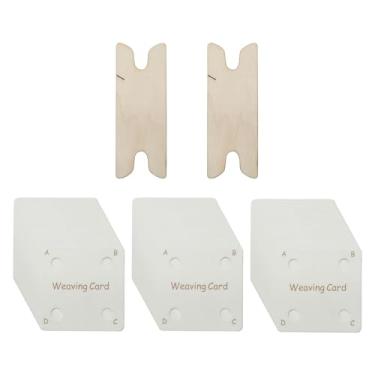 Imagem de Dynwave 60x tablet cartão de tecelagem agulha de crochê para tear ou tear cachecol tatting shuttle durável diy cartões de tear de papel