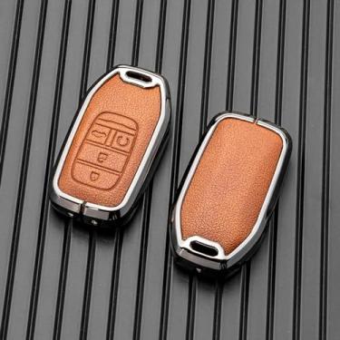 Imagem de LAVIYE Couro Car Remote Key Fob Cover Case Holder Shell Protector, para Honda Civic Accord HR-V CR-V CRV 2022 2023 Acessórios Chaveiro