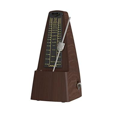 Imagem de Linrax M2 Metrônomo Mecânico para Piano Guitarra Baixo Ukulele Violino Violoncelo Saxofone Trompete e Todos os Instrumentos Musicais, Faixa de Tempo e Batida, Som Alto, Alta Precisão, Grão de Madeira