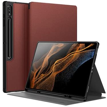 Imagem de JETech Capa para Samsung Galaxy Tab S8 Ultra 14,6 Polegadas 2022 com S Pen Suporte de Lápis, Suporte Fólio Slim Tampa Protetora Mesa, Ângulo de Visão Dupla (Vinho)