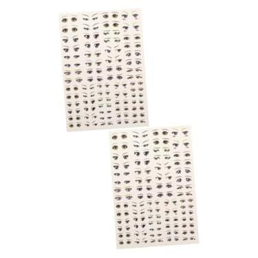 Imagem de HEMOTON 2 Folhas De Adesivos Para Os Olhos Artesanais Para Crianças Olhos Decalques De Água Bonecos Decalques Para Os Olhos Acessórios De Playset Adesivos Autoadesivos Para Os
