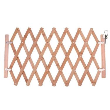Imagem de Portao Retratil Bambu Pet Cachorro Criança Bebe Safonado Ajustavel Treliça Cercadinho Barramento