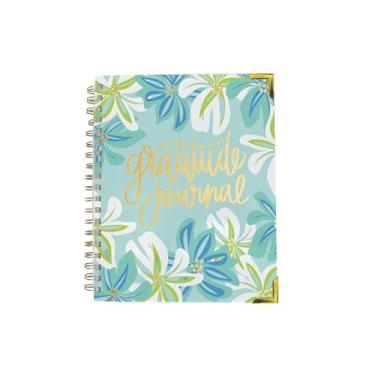 Imagem de Mary Square Caderno de diário de gratidão devocional espiral floral azul 17 x 23 da Joyful Blooms