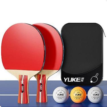 Imagem de Kit Ping Pong 2 Raquete Tênis de Mesa 3 Bolinha com Estojo Lorben