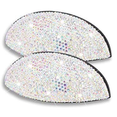 Imagem de Puxadores de gaveta brilhantes com 2 peças de puxador de copo plano feito à mão com puxadores de cristal para decoração de casa, cozinha, banheiro, gabinete, cômoda (multicolorido)