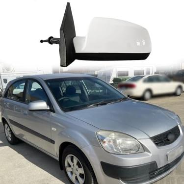 Imagem de Espelhos de porta do lado do motorista aptos para KIA Rio 2006-2011 Conjunto de espelho retrovisor traseiro para carro Espelho retrovisor lateral de substituição manual dobrável