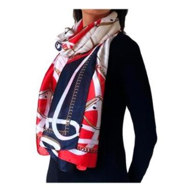 Imagem de Echarpe Selas e Correntes 90x180cm-Feminino