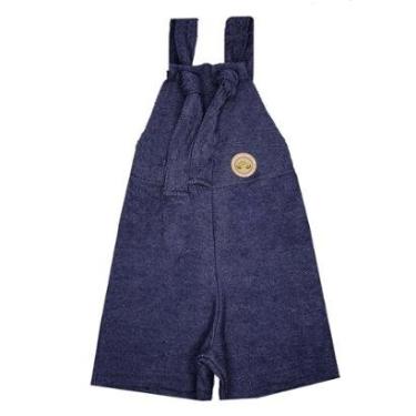 Imagem de Jardineira Bebe e Infantil Masculina Curta Moletom Jeans-Masculino