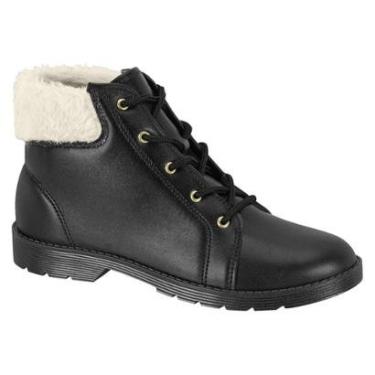 Imagem de Bota Moleca 5345.103 Coturno Detalhe em Pelinho Feminino-Feminino