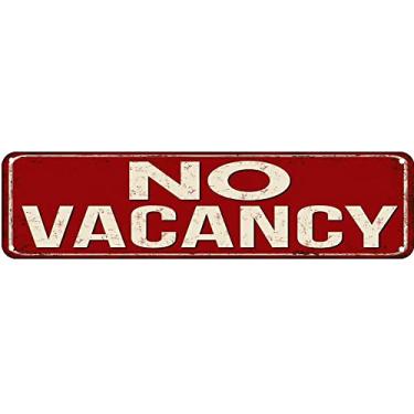 Imagem de LINStore No Vacancy Vintage Retro Rustic Metal Tin Sign Pub Wall Decor Art 4x16 inches