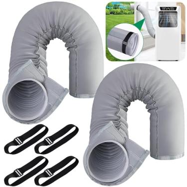Imagem de RunNico Pacote com 2 capas de mangueira CA portátil, envoltório grosso para mangueira de ar condicionado, mangueiras isoladas, capa de ventilação de duto, manga de isolamento de mangueira CA para tubo