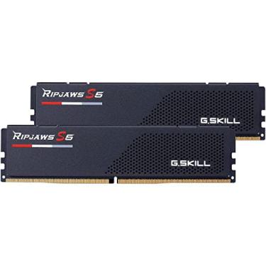 Imagem de G.Skill RipJaws S5 Series (Intel XMP) 64 GB (2 x 32 GB) 288 pinos SDRAM DDR5 6000 CL32-38-38-96 1,40 V Dual Channel Desktop Memory F5-6000J328G32GX2-RS5K (preto fosco)