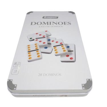 Imagem de Dominó 28 Peças 9mm Estojo De Lata Brasport Mb