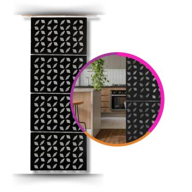 Imagem de Painel Biombo Divisória Ambiente Decorativo 80x287,60 Preto