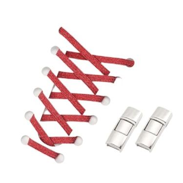 Imagem de Elastic Shoelaces Sneakers Fashion Mix And Match Colors Quick Shoelaces Suitable For All Shoes(Red)