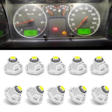 Imagem de Jewkot 10 peças de luz de painel de carro T4.2, 1 cm x 0,7 cm compacto 3030 LED 150LM 360 graus, luz indicadora super brilhante, lâmpada impermeável de longa duração, universal para substituição de