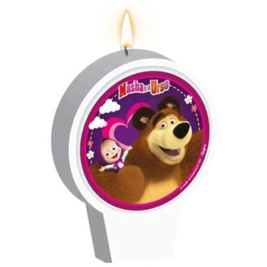 Imagem de Regina Festas VELA PLANA ADESIVADA MASHA E O URSO CLASSICA 01 un, COLORIDO