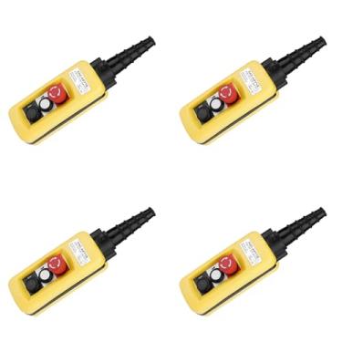 Imagem de Controlador de Talha de Corrente de Guindaste, Interruptor de Botão de Pressão, Controle Pendente de Plástico Abs Com Parada de Emergência, para Operações de Talha de Guindaste