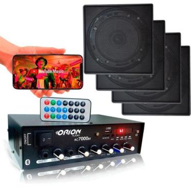 Imagem de Receiver Som Ambiente Bt Fm Sd+4 Falantes Teto Gesso Drywall - ORION