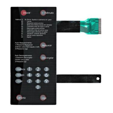 Imagem de Membrana teclado Para Microondas Brastemp Bmp 42 Com Dourar Preta - TN