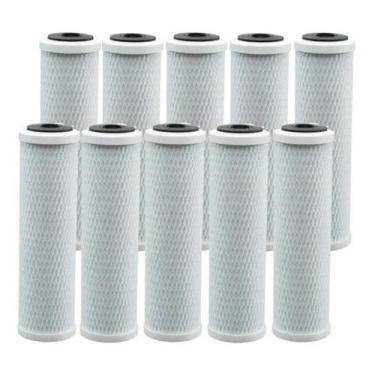 Imagem de Kit 10 Refil Filtro 9.3/4 Carbon Block Carvão Ativado - 24 Horas Filtr