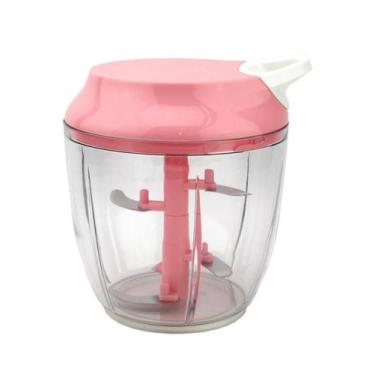 Imagem de Processador Alimentos Manual Alho 5 Lâminas 900Ml Rosa - Em Casa Tem