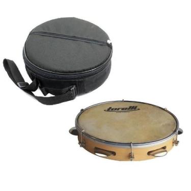 Imagem de Kit Pandeiro 10 polegadas TORELLI TP-300 + Capa simples -- Injetado --
