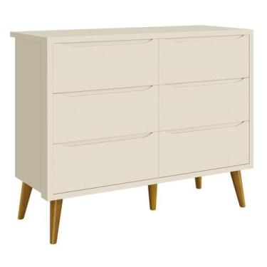 Imagem de Cômoda 6 Gavetas Théo New Areia Fosco com Madeira - Reller