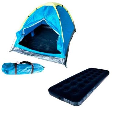 Imagem de Barraca Camping Para 3 Pessoas Importway + Colchão de Ar Inflável Camp