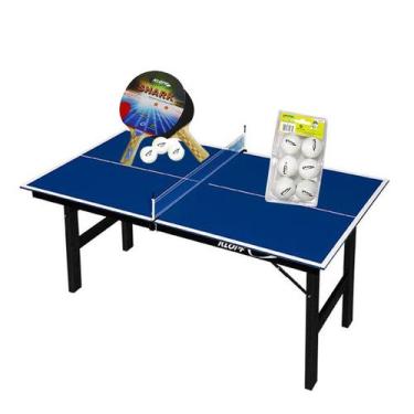 Imagem de MINI MESA PING PONG Júnior MDP 12mm 1003 KLOPF + Kit 5055 + Kit 6 Bol.