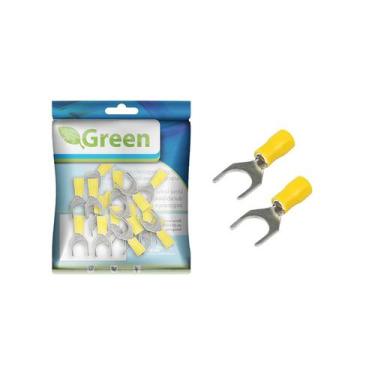 Imagem de 20X Terminal Forquilha M10 Pré-isolado Amarelo 4 Até 6,00mm² - GREEN