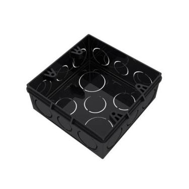 Imagem de Caixa de Luz 4X4 Quadrada Preta Tigre, Preto