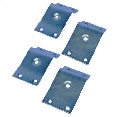 Imagem de Kit 4 Chapinha Chapa Base pés Palito Inclinada Metal Zincado Rosca 5/1