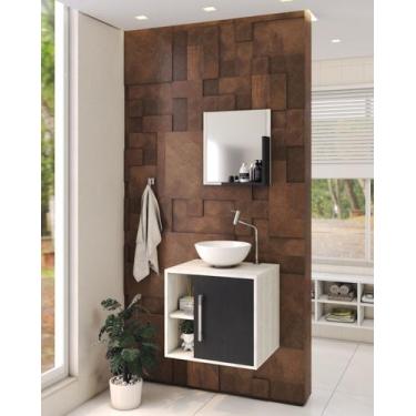 Imagem de Gabinete P/Banheiro C/cuba R30 e Espelheira Soft 50cm - Compace, Snow 