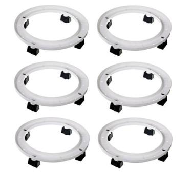 Imagem de Kit 6 Suportes Botijão de Gás C/ Rodas Branco 28,5x5Cm - Nitron