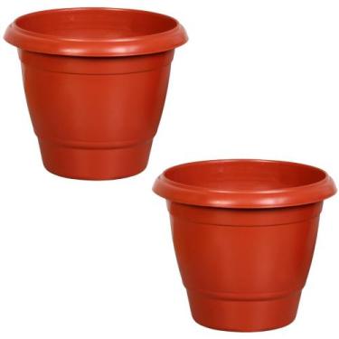 Imagem de Kit 2 Vasos 21,5 Lts Para Palmeira Flores Plantas Naturais Plasnew, Ma