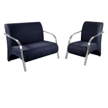 Imagem de Conjunto 2 Poltronas Decorativa Sevilha Braço Metal Bella Decor, Velud