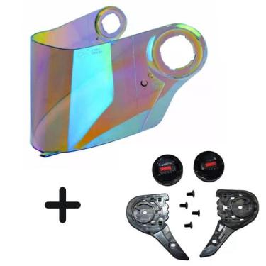 Imagem de Kit Botão + Viseira Camaleão Capacete Ls2 Ff358 Light - Polivisor