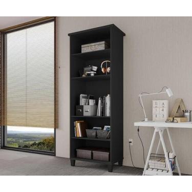 Imagem de Armário Organizador Multiuso com Prateleiras Library Preto - Luapa