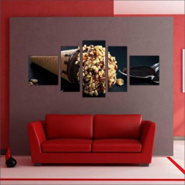 Imagem de Quadro Decorativo Sorvete Sorveterias Gourmet Decoração 5 Peças TT8 - 